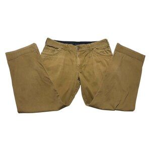 Tan Chino Pants with Flat Front Design